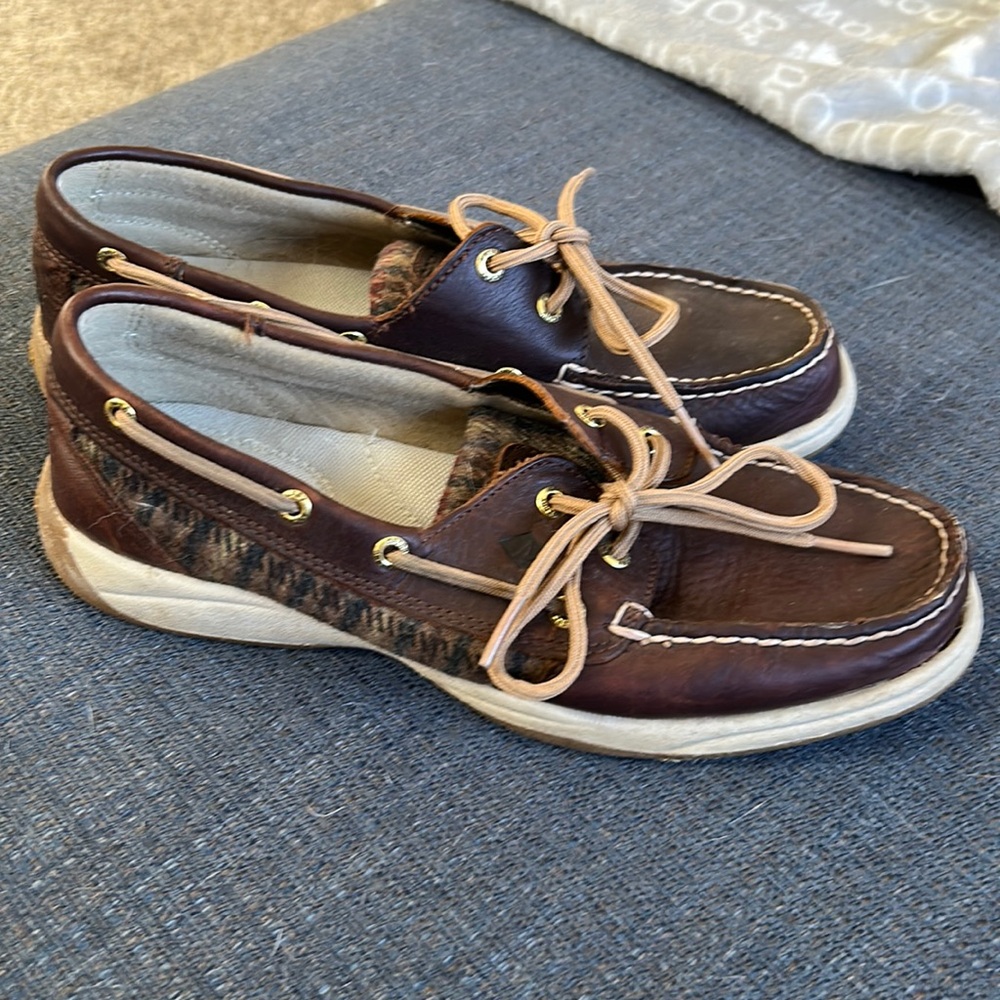Sperry Women’s Leather Plaid Boat Shoes